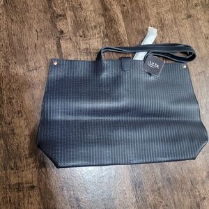 NWT Ulta Beauty Large Navy Blue Tote Bag with Rose Gold Accents